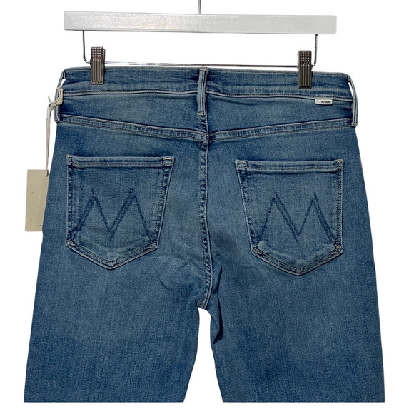 MOTHER JEANS WOMENS SIZE 30 MID RISE DAZZLER ANKLE FRAY HEM STRAIGHT BLUE NEW - Picture 8 of 11